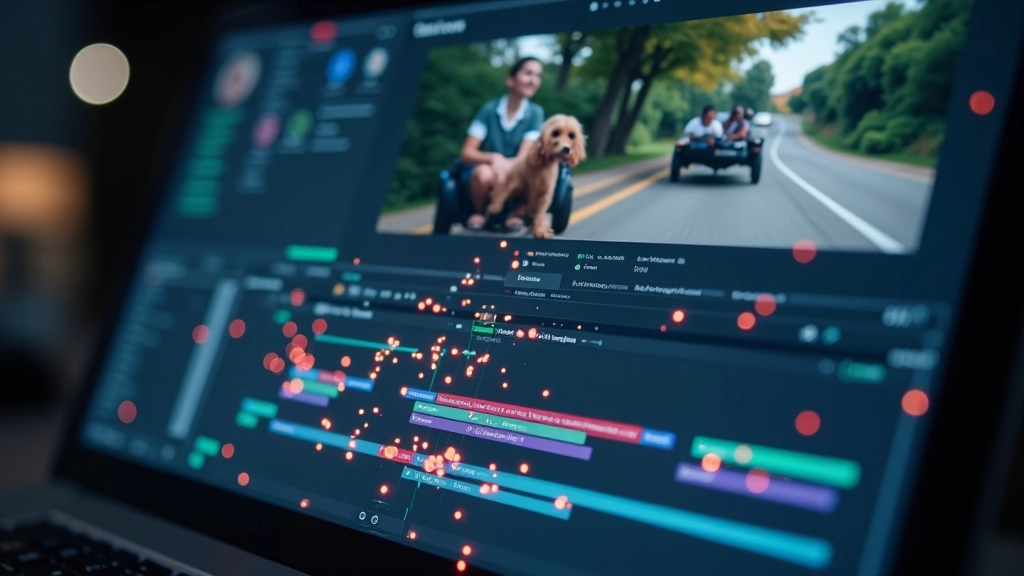 Sequência de vídeo mostrando rastreamento de movimento em ação com pontos de rastreamento visíveis sobrepostos na imagem
